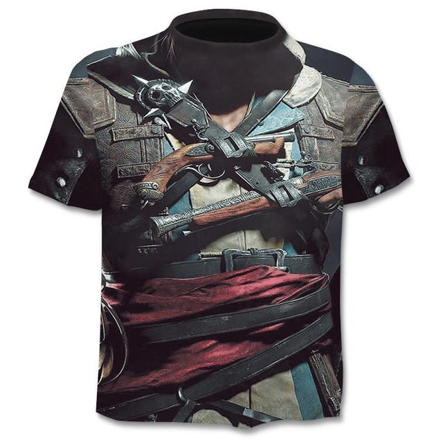 Men's Gothic Skull Punk Graphic T-Shirt