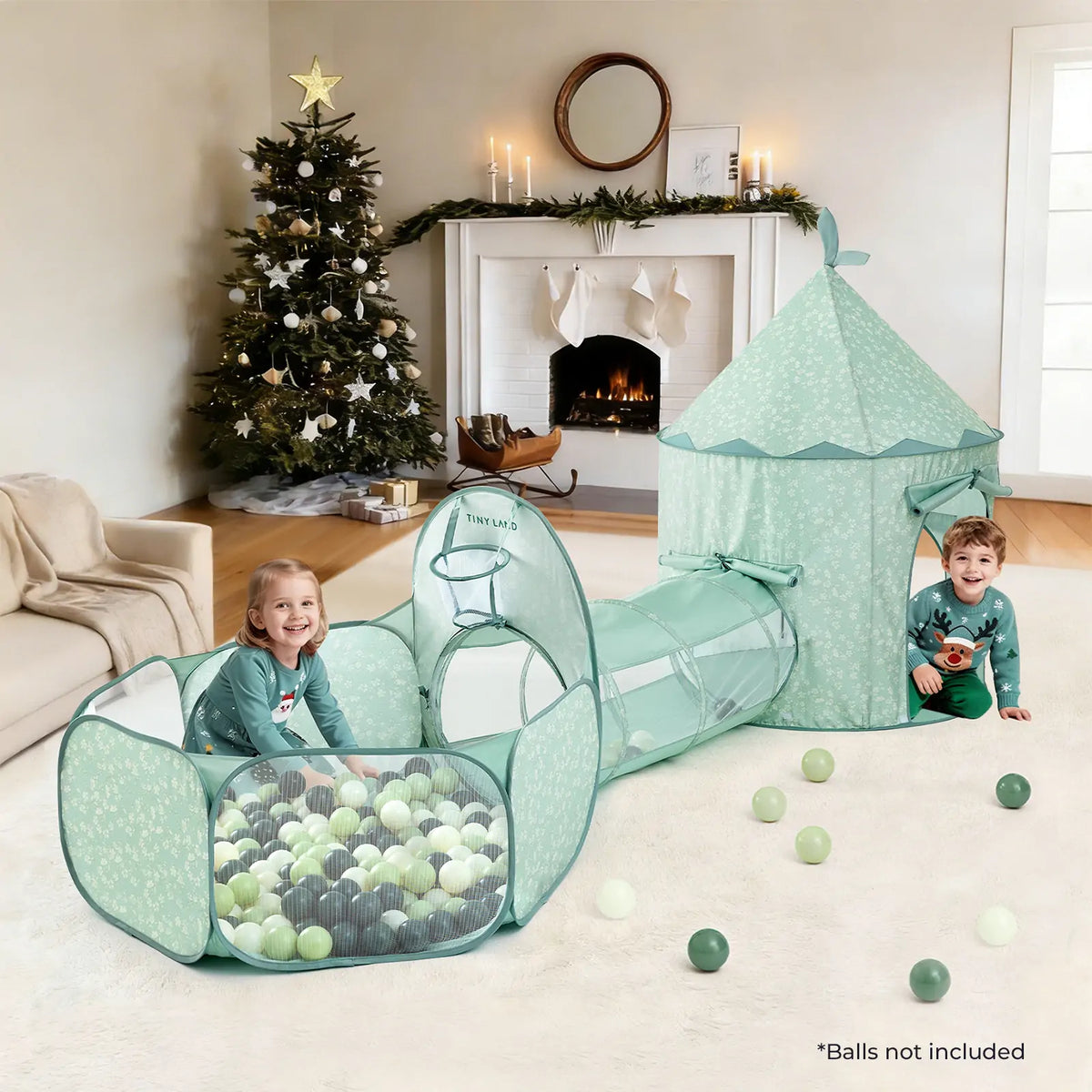 Tiny Land Compact Adventure 3-in-1 Play Tunnel Set — Balls Not Included