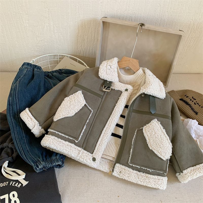 Girls’ Fleece-Lined Lambswool Coat