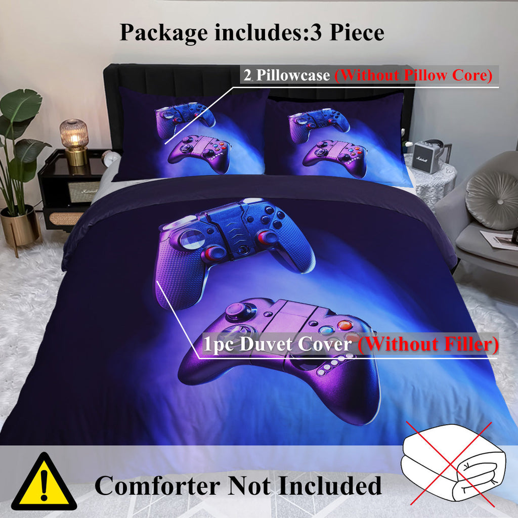 Gamer Gamepad Duvet Cover & Pillow Sham Set — 3 Pieces