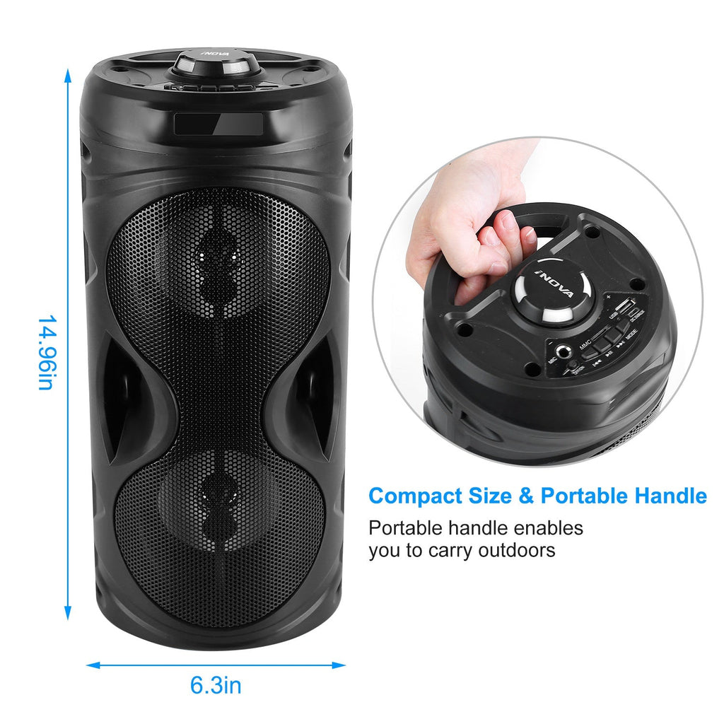 Portable Bluetooth Karaoke Party Speaker with LED Lights & FM