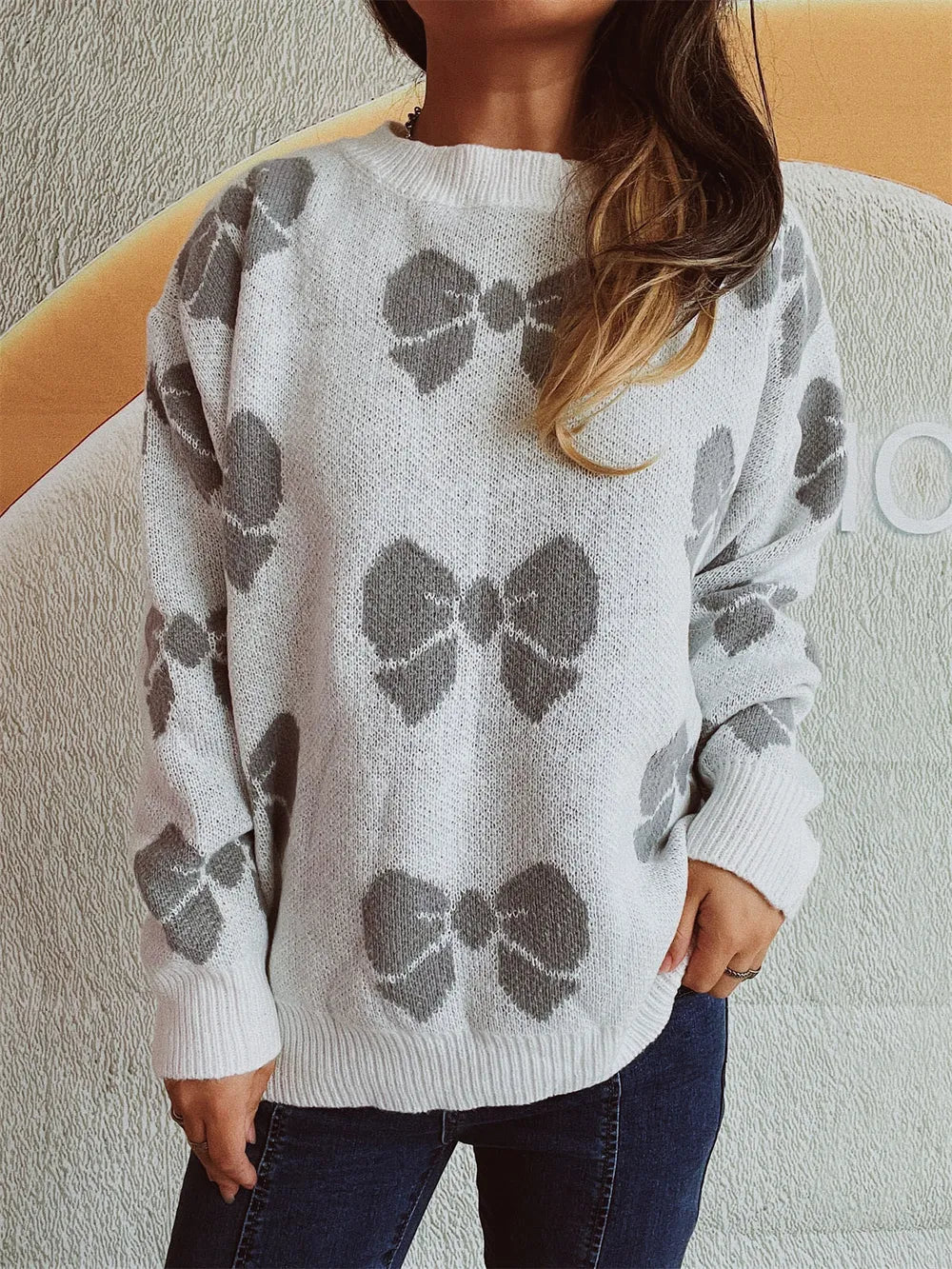 Relaxed Bow Knit Pullover