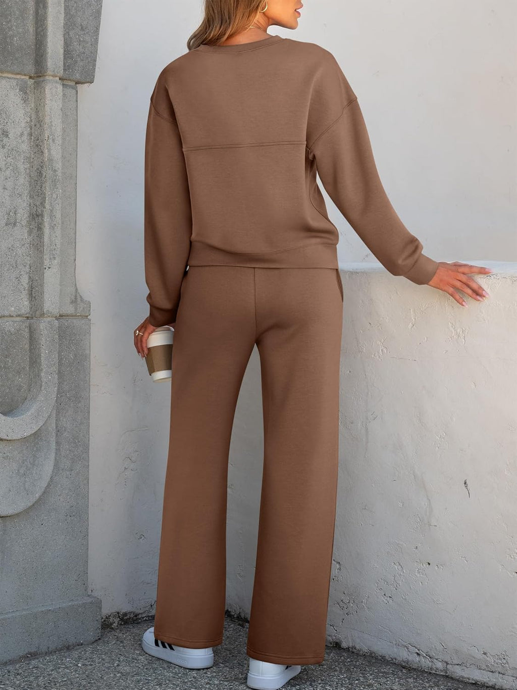 ANRABESS Women’s Long-Sleeve Top & Sweatpants Set