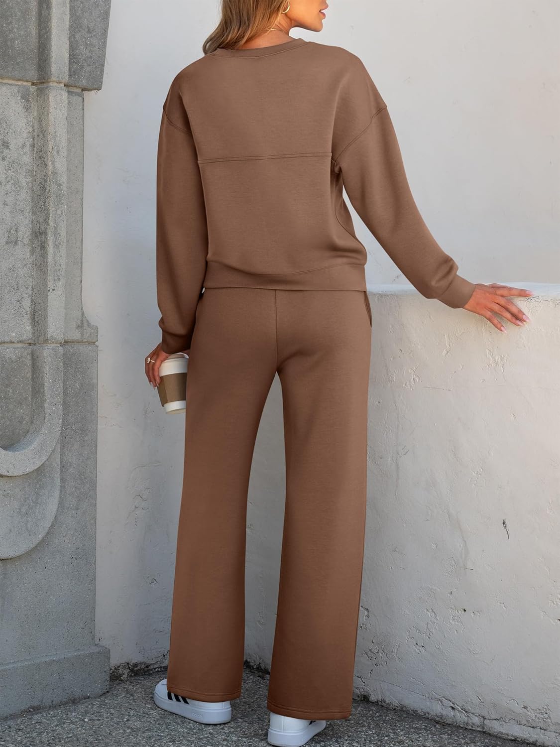ANRABESS Women’s Long-Sleeve Top & Sweatpants Set