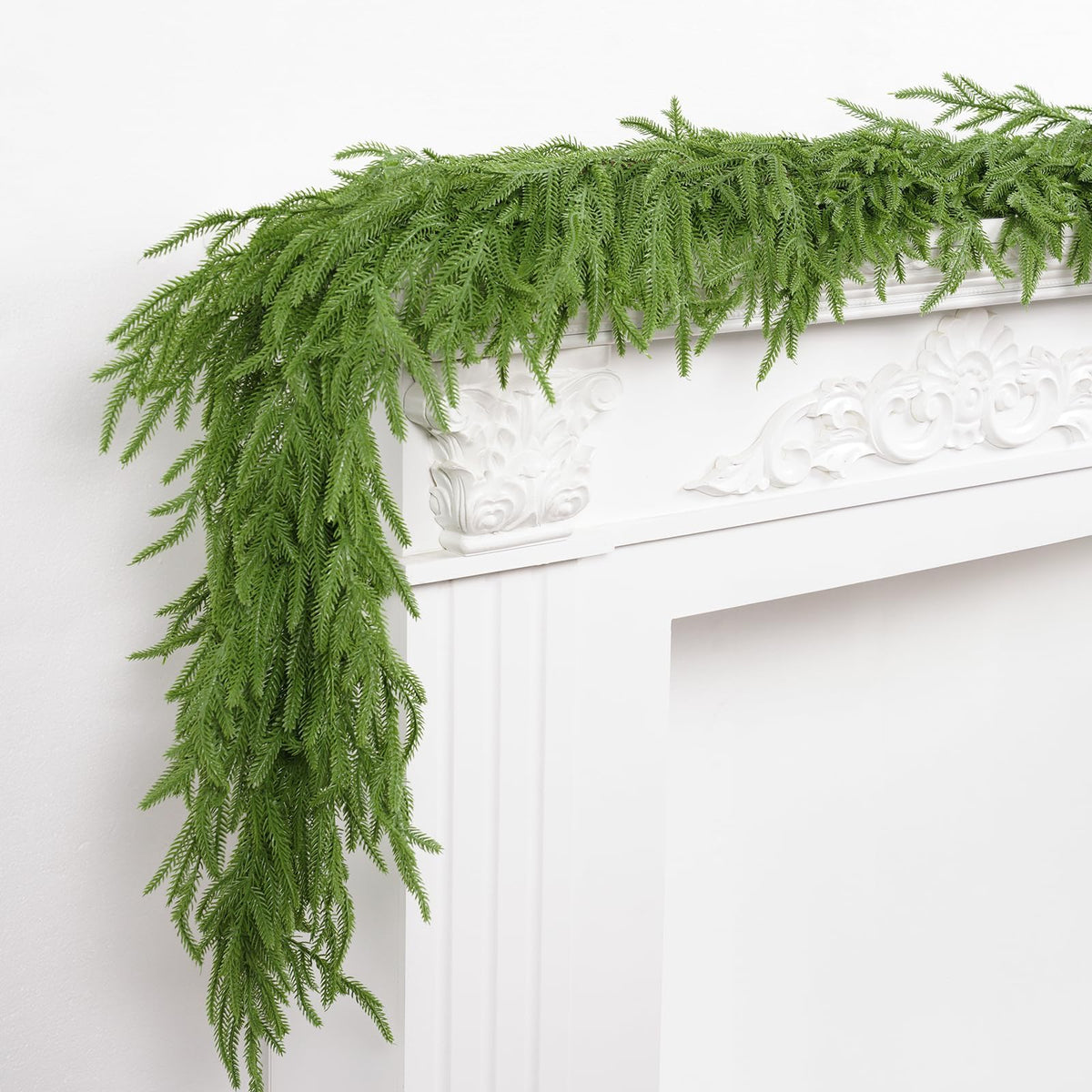 XmasExp Norfolk Pine Garland 6 ft Realistic Artificial Christmas Green