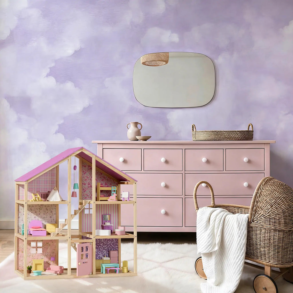 Tiny Land Sweetwood Unicorn Dollhouse with Wooden Dolls