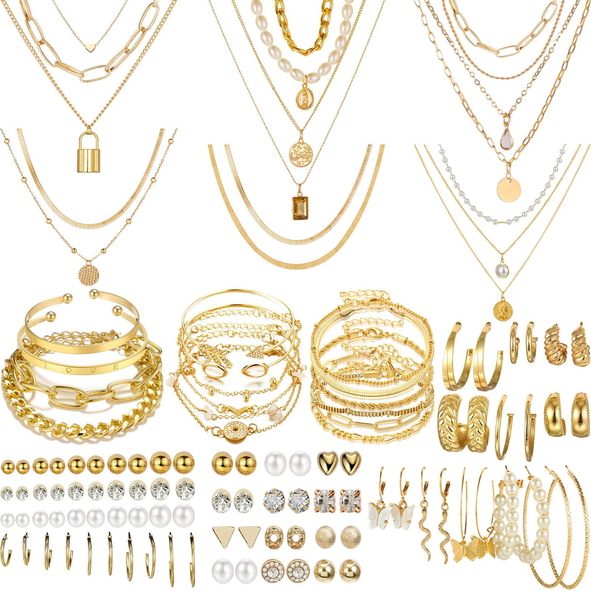Multi-Piece Gold-Tone Jewelry Gift Set