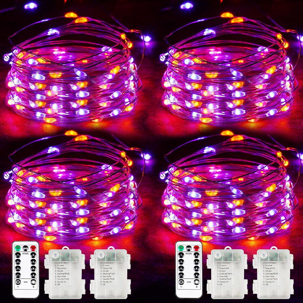 Battery-Powered LED Fairy String Lights with Timer