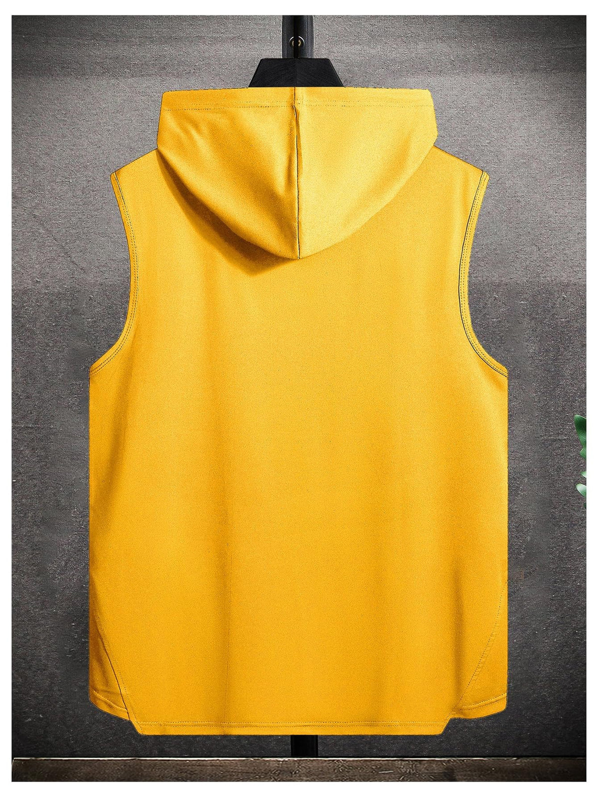 VIPWOLF Men's Sleeveless Hoodie Tank – Yellow, L