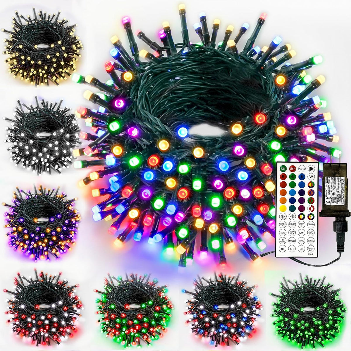 Battery-Powered LED Fairy String Lights with Timer