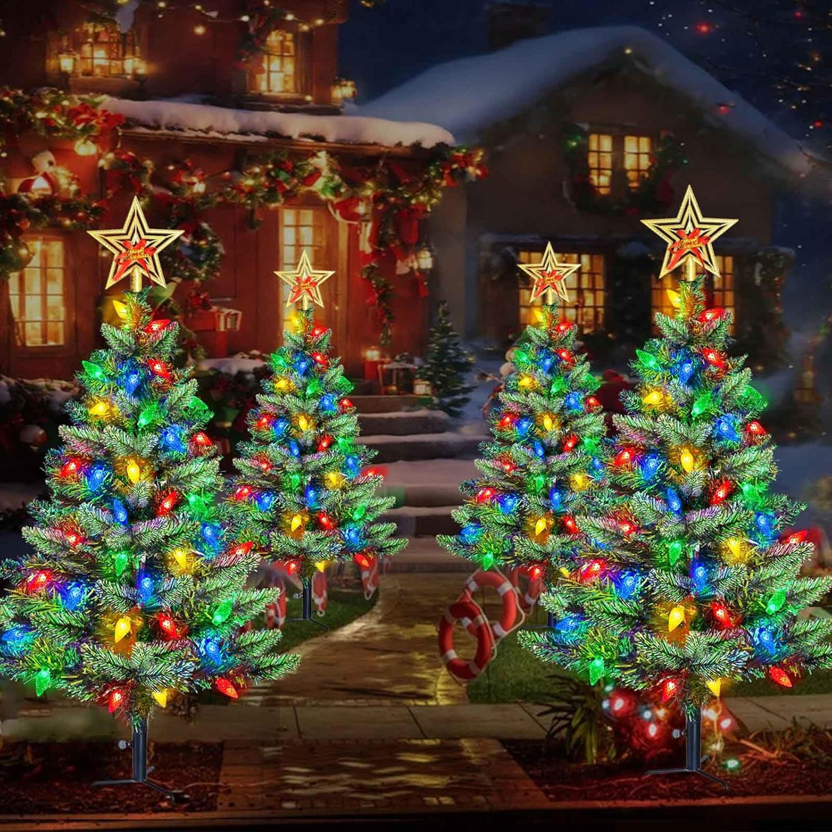 Upgraded Set of 2 Solar Christmas Tree