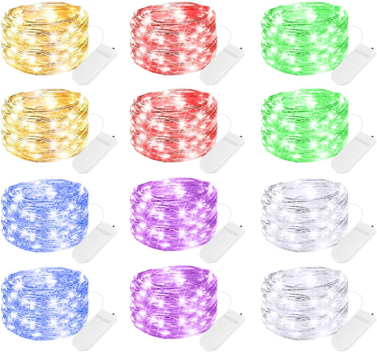 Micro LED Battery-Powered Fairy String Lights — 7 ft