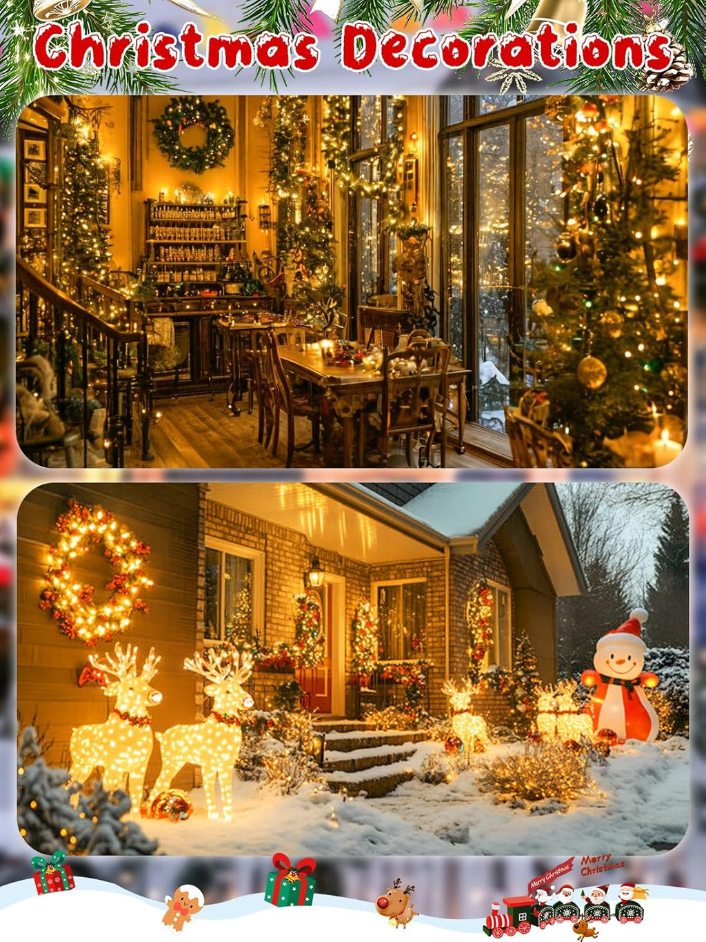 Christmas Cluster LED String Lights – Remote & Timer