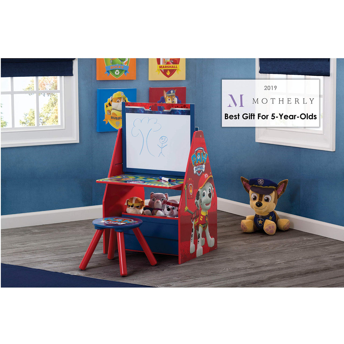 Kids' 3-in-1 Art Easel & Play Station with Stool