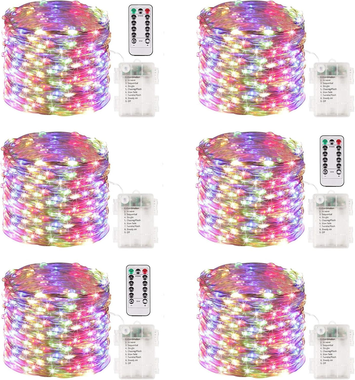 Battery-Powered LED Fairy String Lights with Timer
