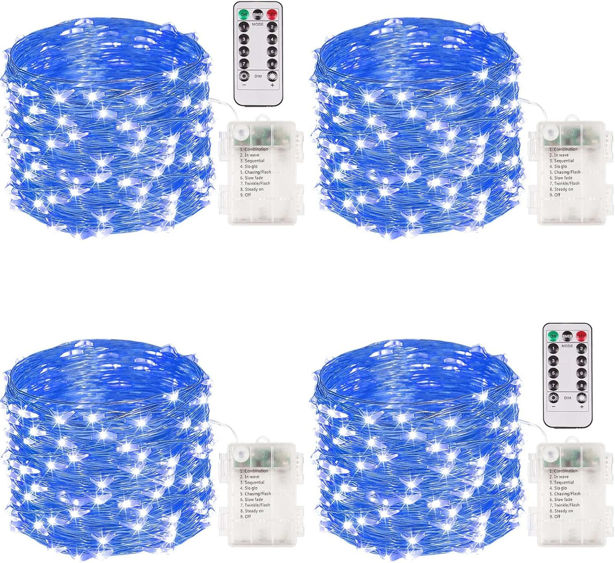 Battery-Powered LED Fairy String Lights with Timer