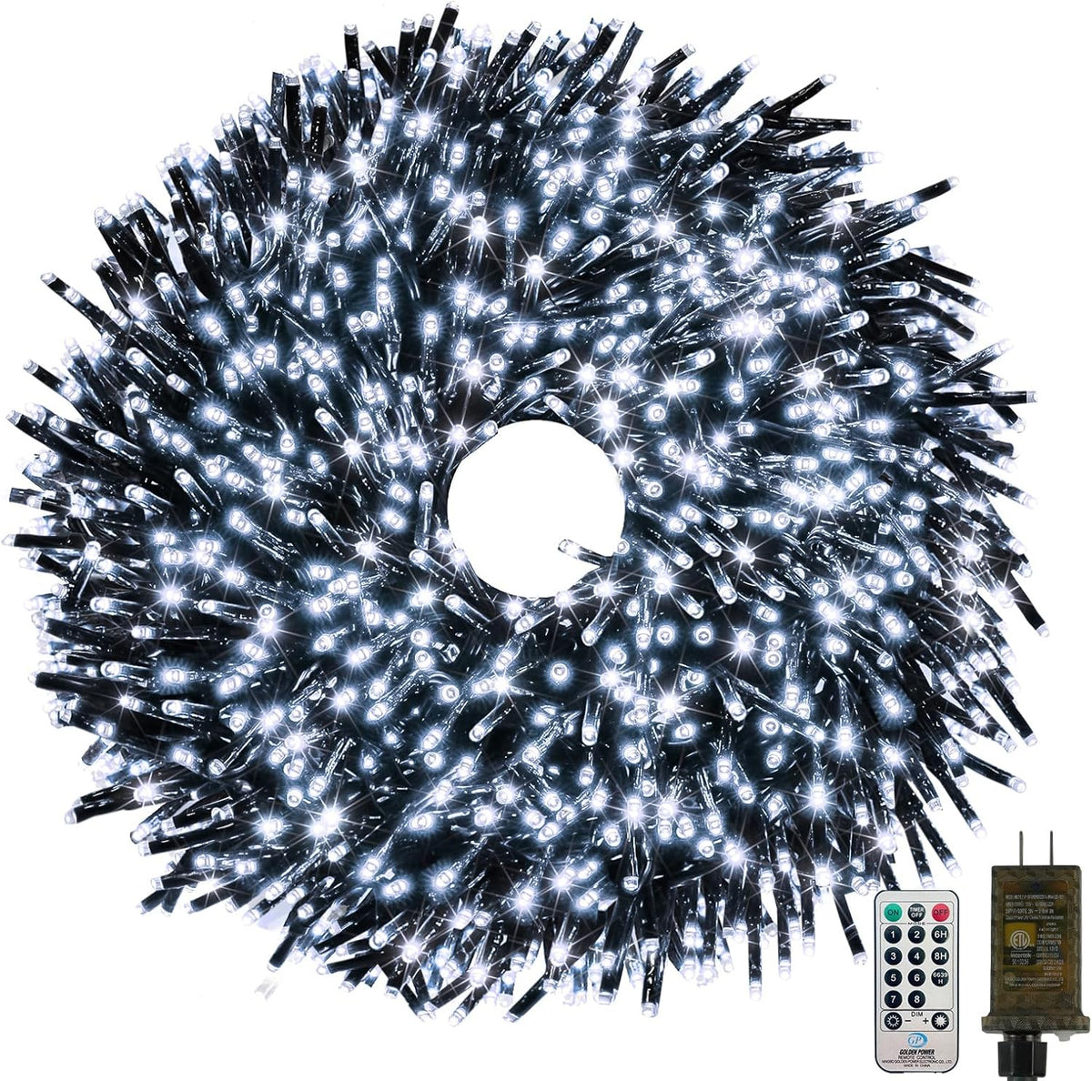Christmas Cluster LED String Lights – Remote & Timer