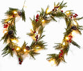 Christmas Garland 6 ft 20 LED Bulbs Cypress Pine Garland with Lights Battery Operated with Timer