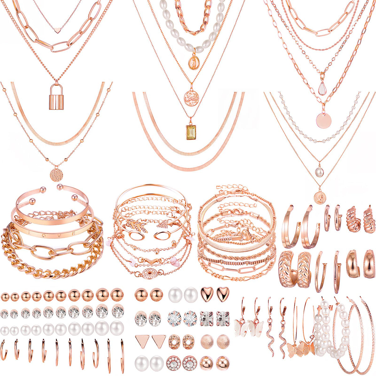 Multi-Piece Gold-Tone Jewelry Gift Set