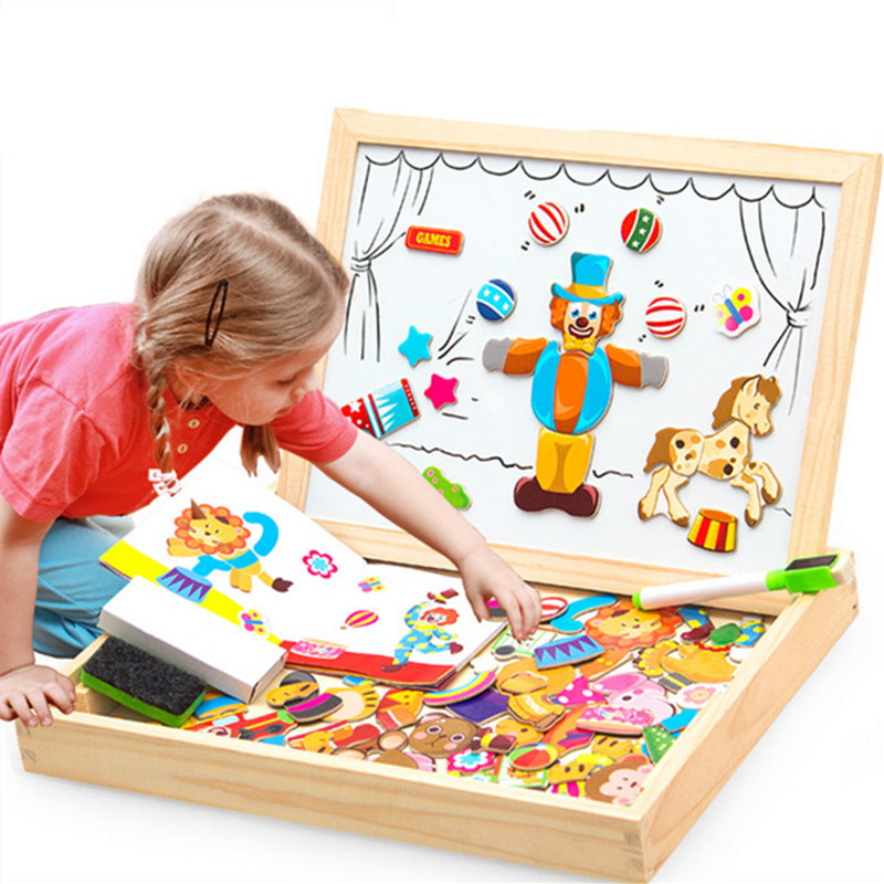 Magnetic Animal Puzzle & Drawing Board