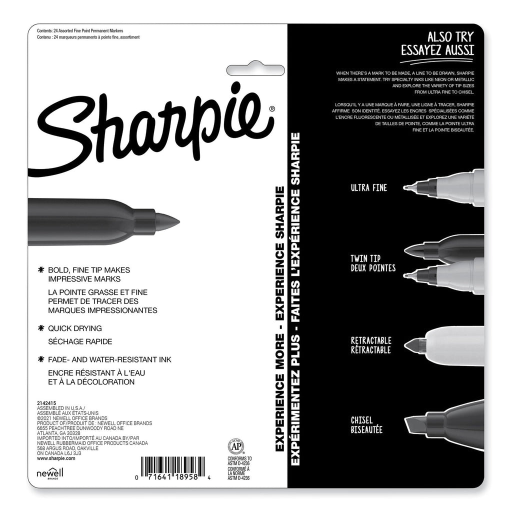 Sharpie Mystic Gems Fine-Point Permanent Markers, Pack of 24