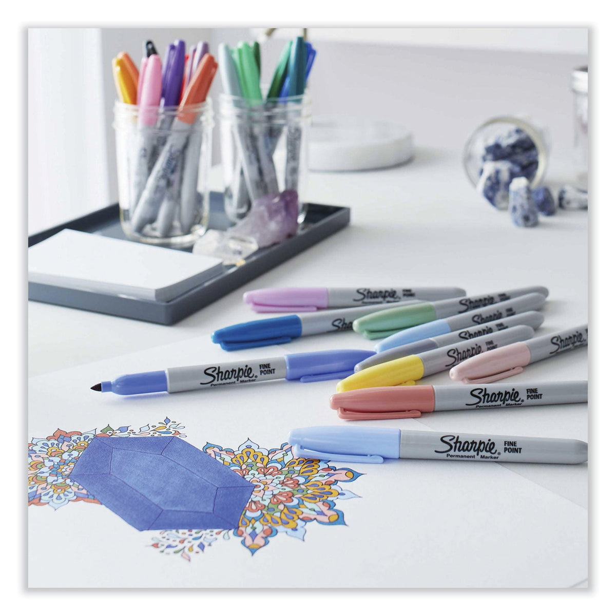 Sharpie Mystic Gems Fine-Point Permanent Markers, Pack of 24