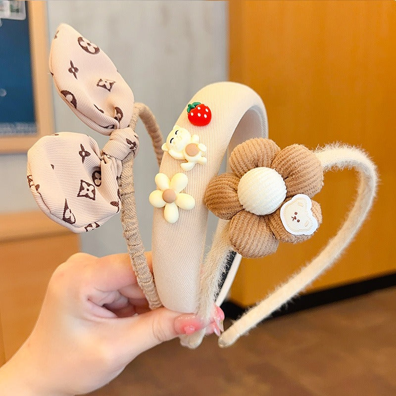 Cute Cartoon & Floral Plush Hairband Sets
