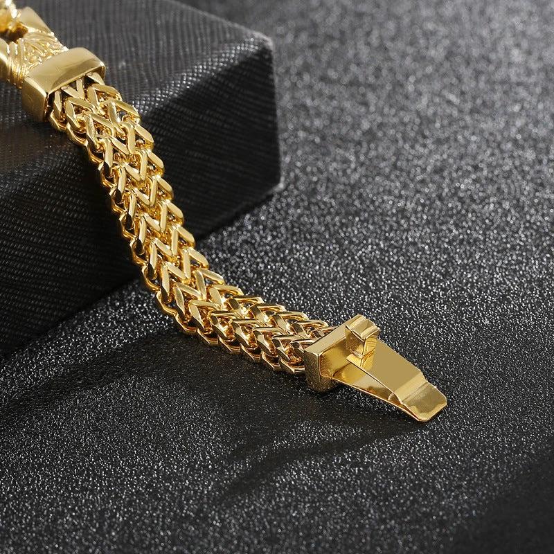 Men's Gold-Tone Mesh Link Bracelet