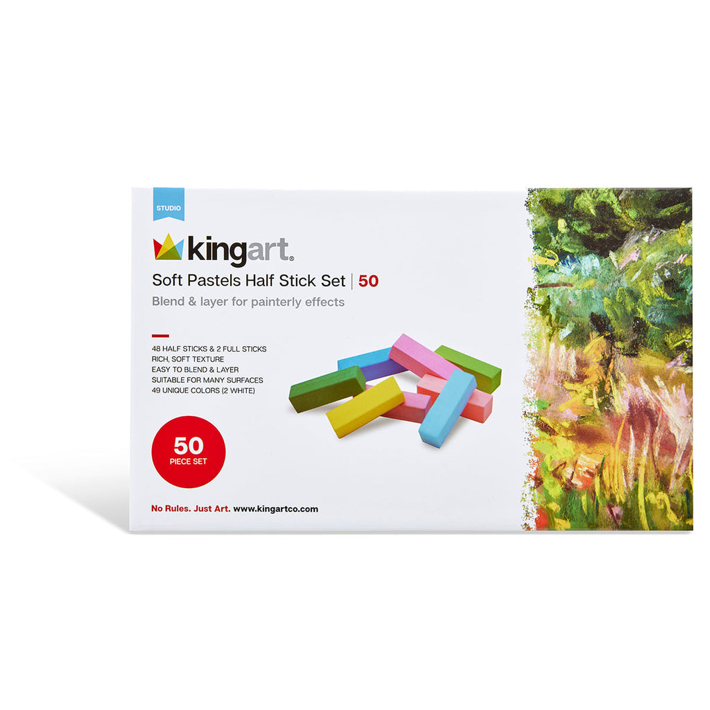 Soft Square Pastel Half Sticks, 50 Pieces