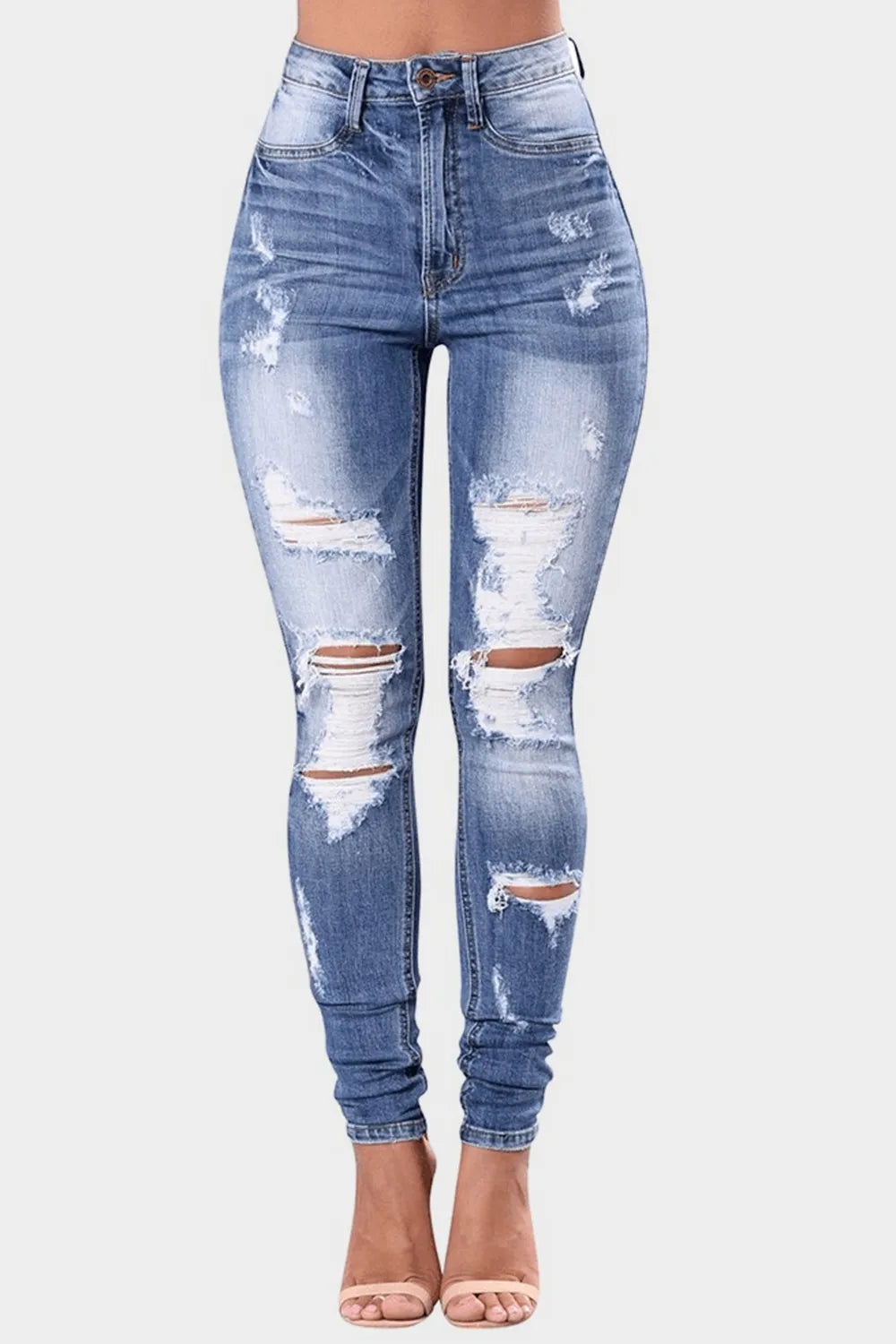Women's Plus Size Distressed Skinny Jeans