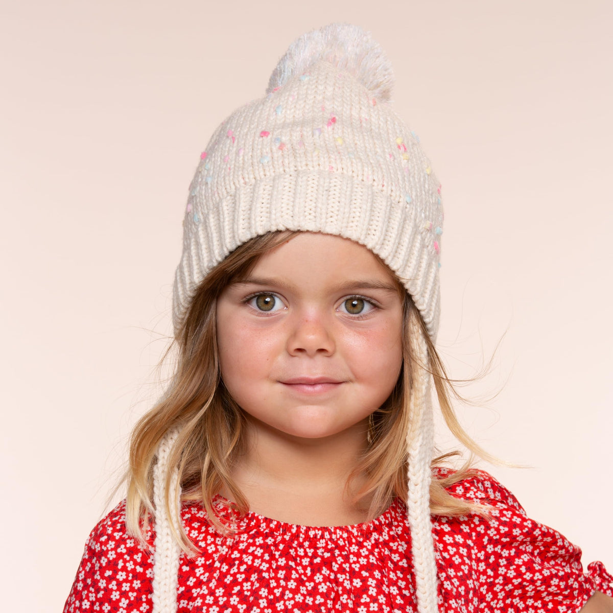 Kids’ Knit Earflap Beanie with Ties, Ages 2–6