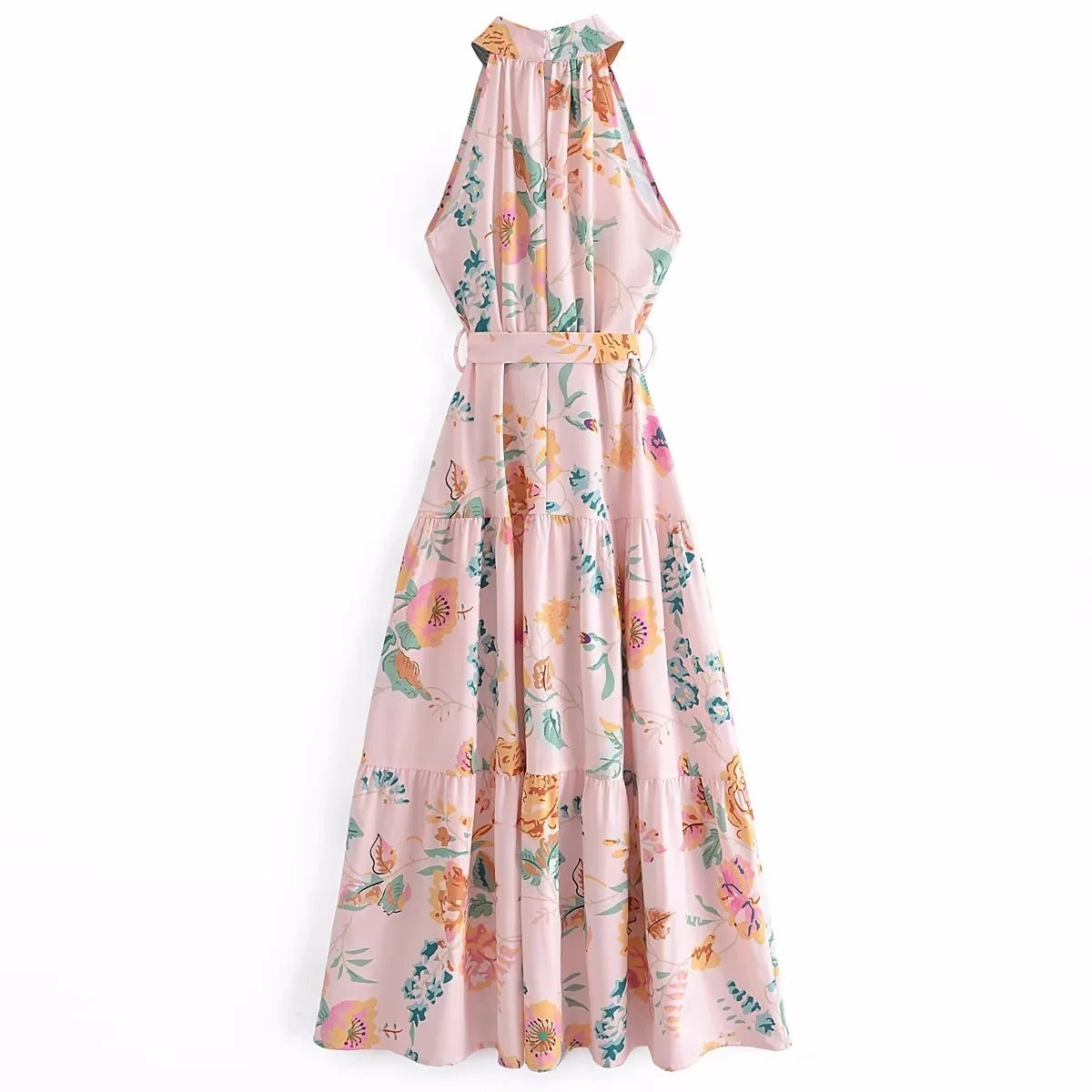 Floral-Print Halter-Neck Maxi Dress
