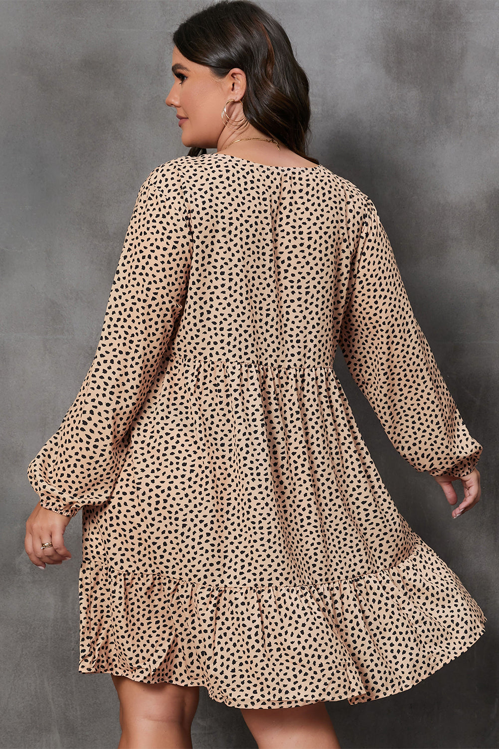 Women's Plus Size Leopard-Print Tiered Dress