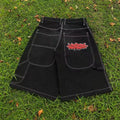 Streetwear Embroidered Denim Shorts