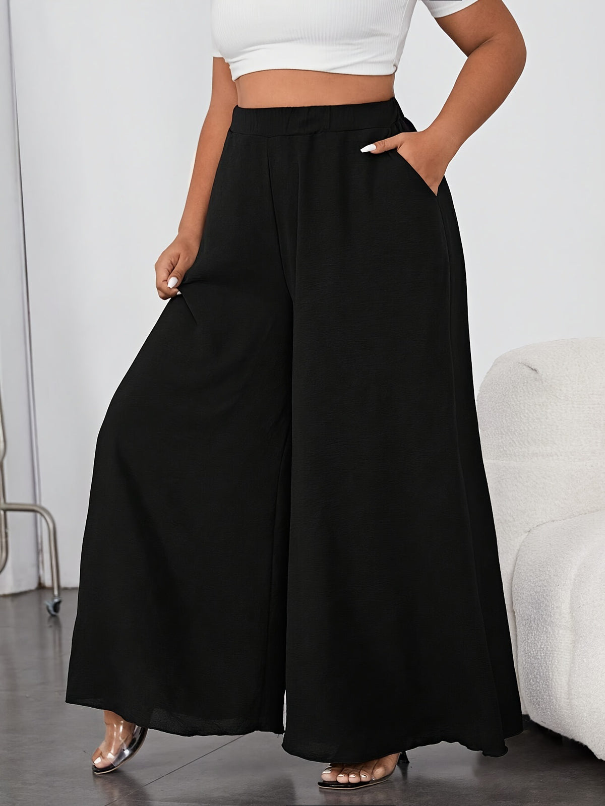Women's Plus Size Summer Wide-Leg Pants