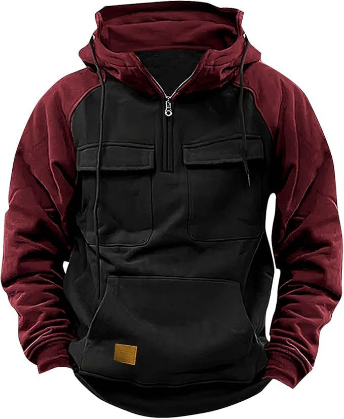Men's Fleece Cargo Half-Zip Hoodie