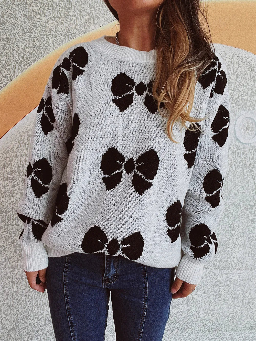 Relaxed Bow Knit Pullover
