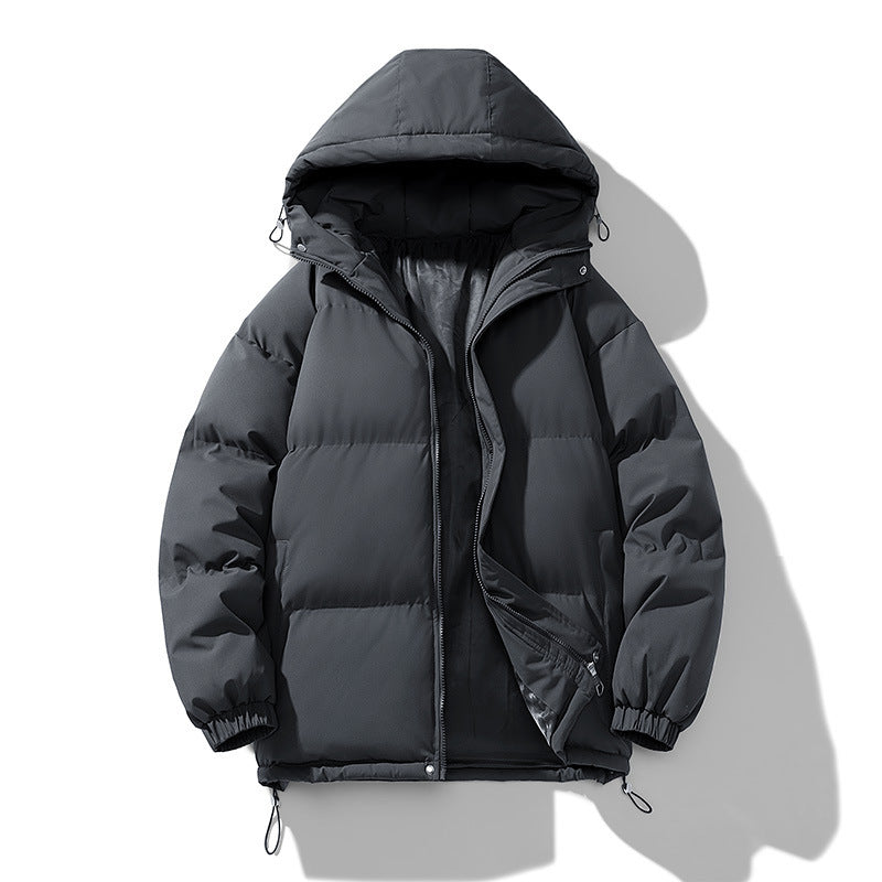 Men's Padded Winter Zip-Up Hooded Jacket