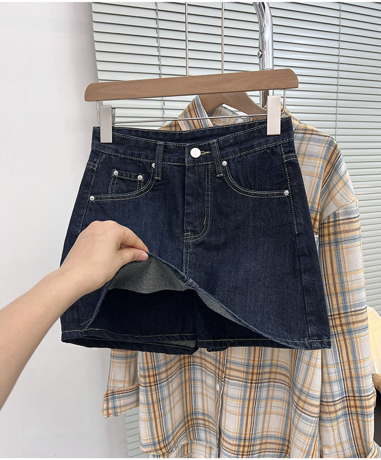 Women's Plus Size Denim High-Waist Skirt