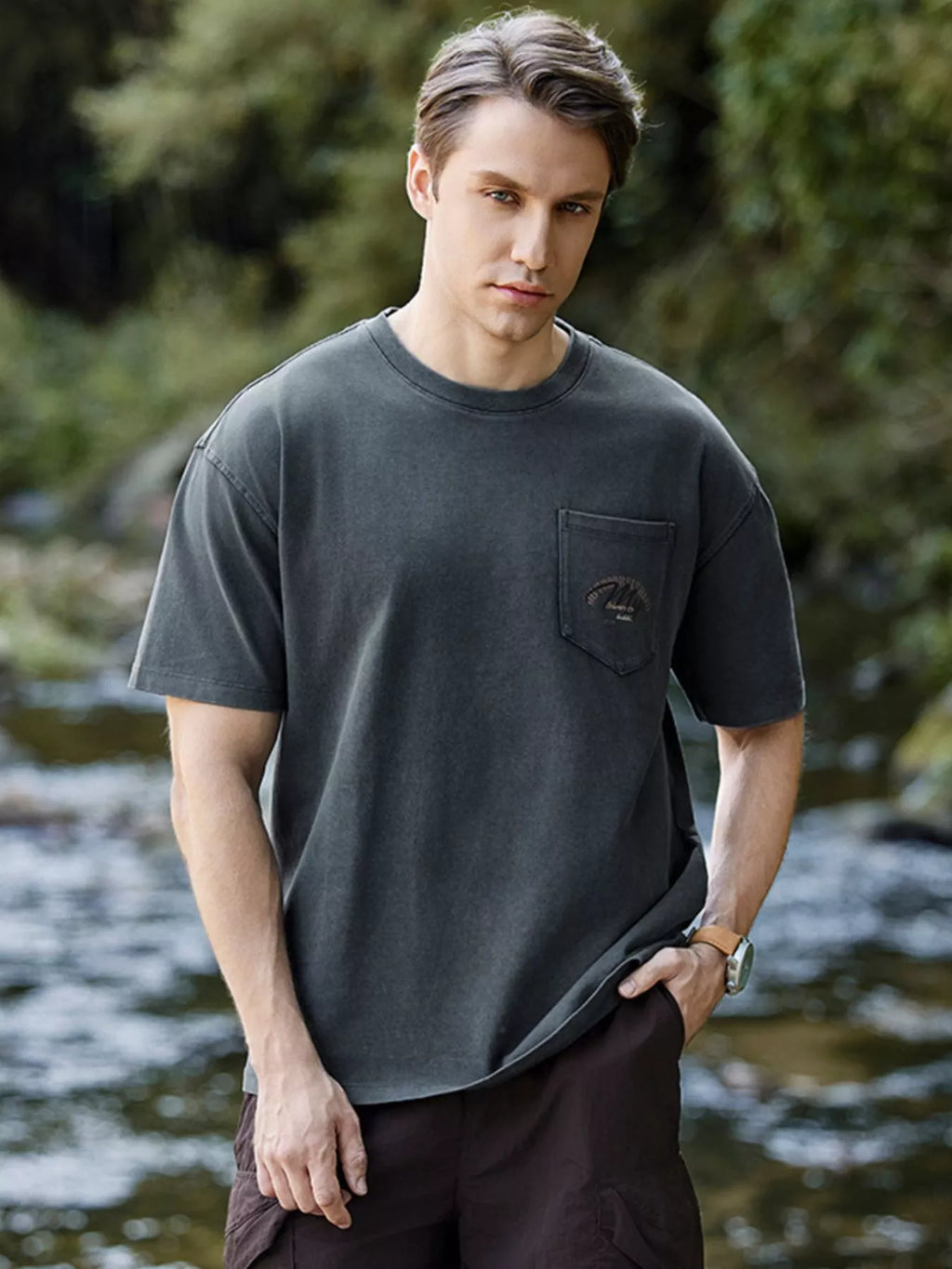 Men's Plus Size Fishing Graphic T-Shirt