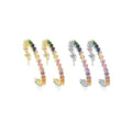 Rainbow Cubic Zirconia Pavé Hoop Earrings