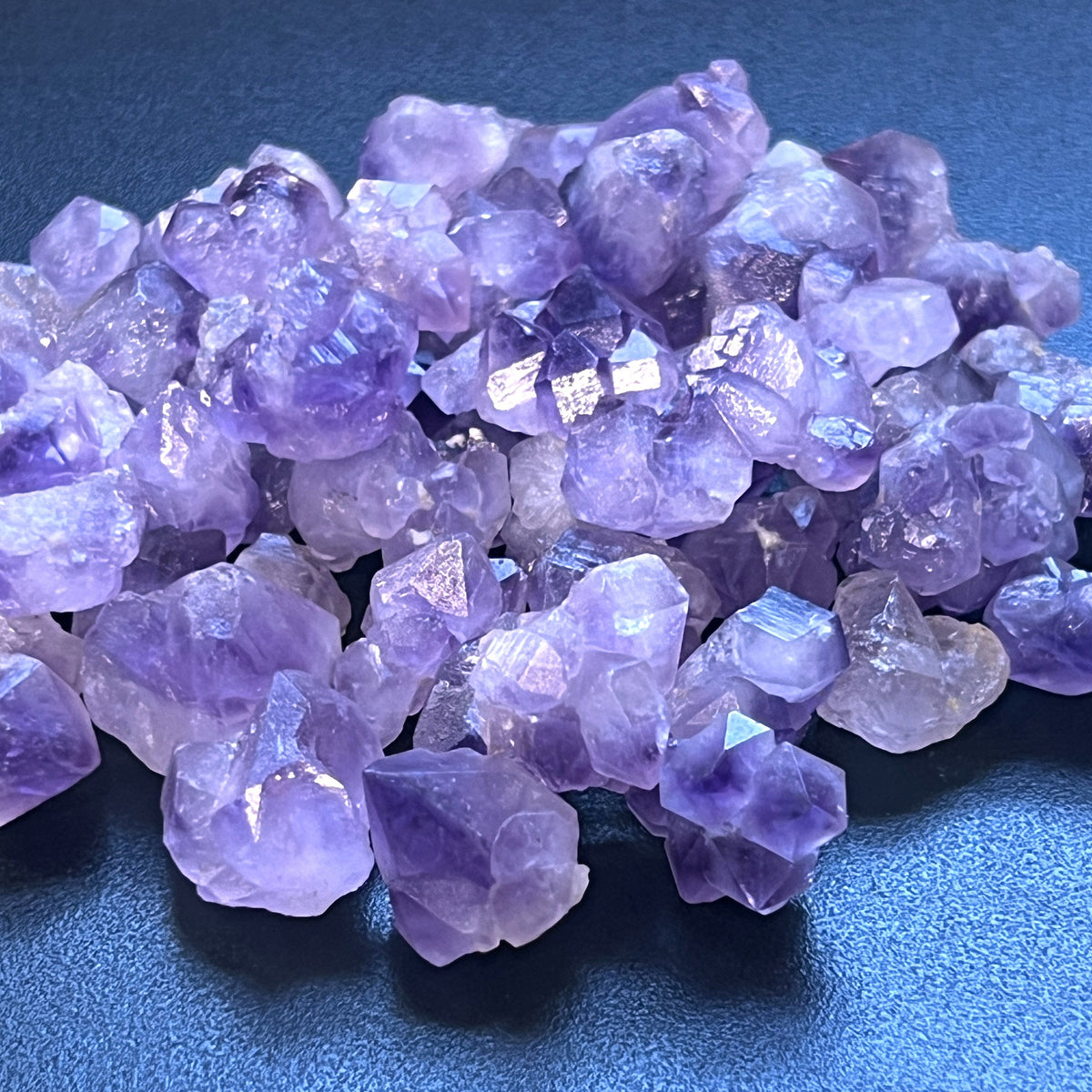 Raw Amethyst Crystal Mini Clusters — Set of 3