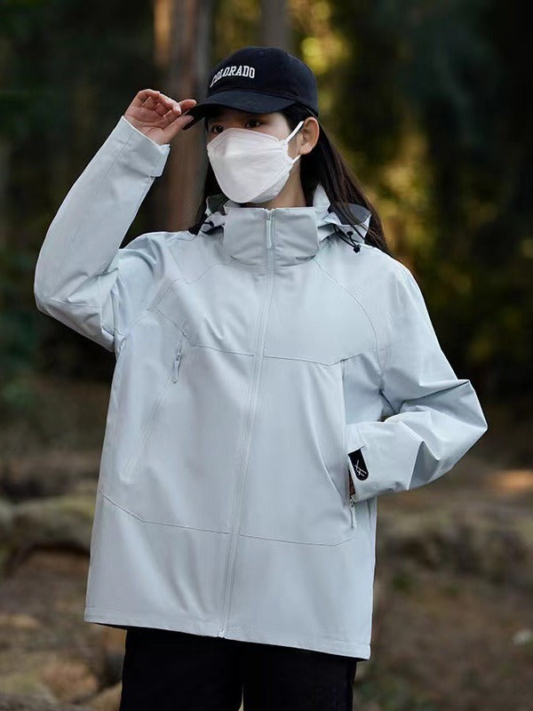 Unisex Plus Size 3-in-1 Waterproof Fleece-Lined Jacket