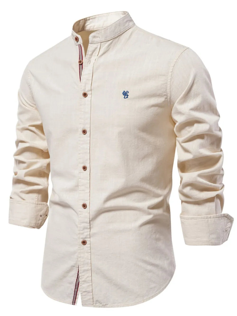 Men's Plus Size Embroidered Button-Down Shirt