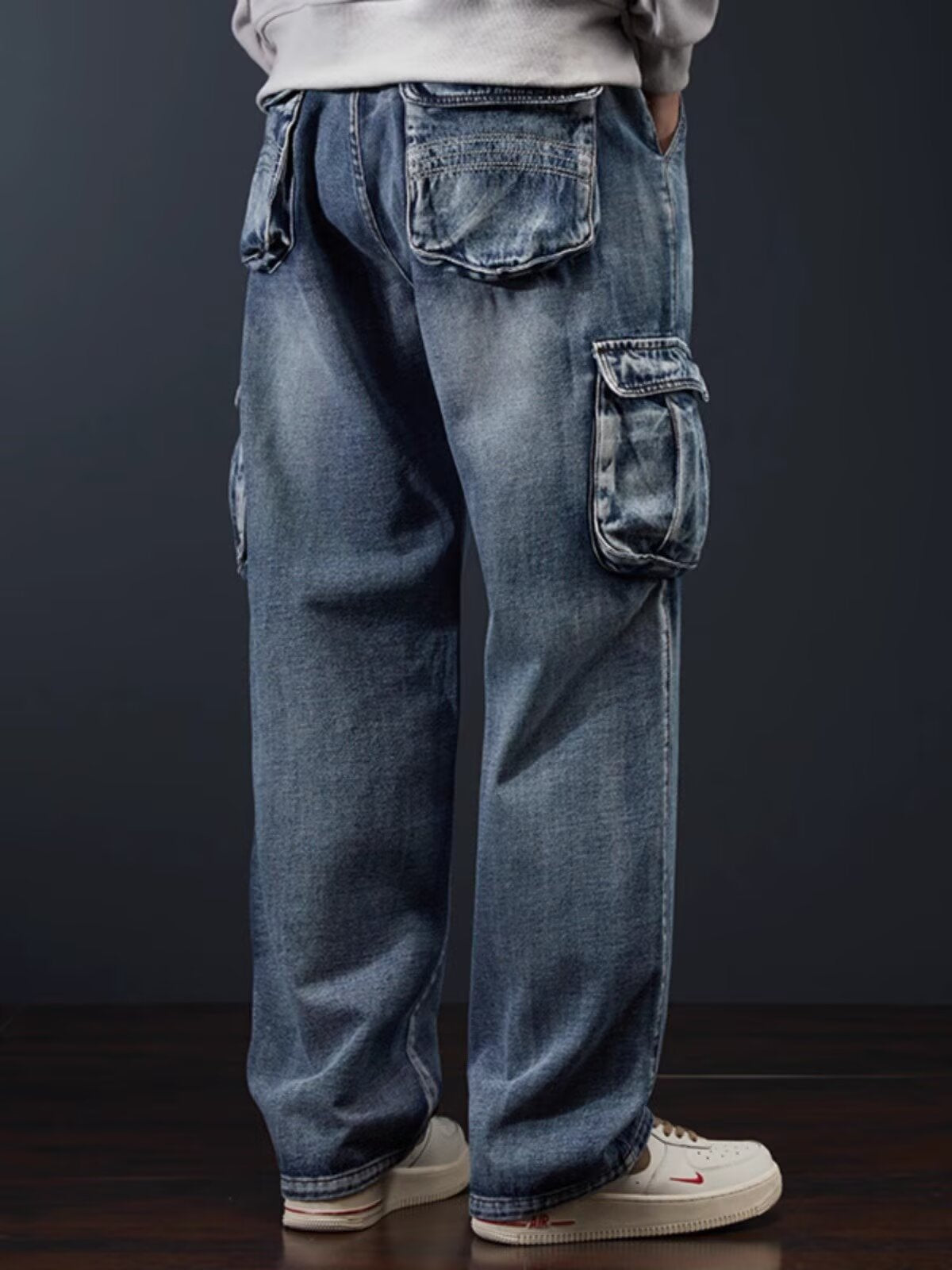 Men's Plus Size Wide-Leg Cargo Pants
