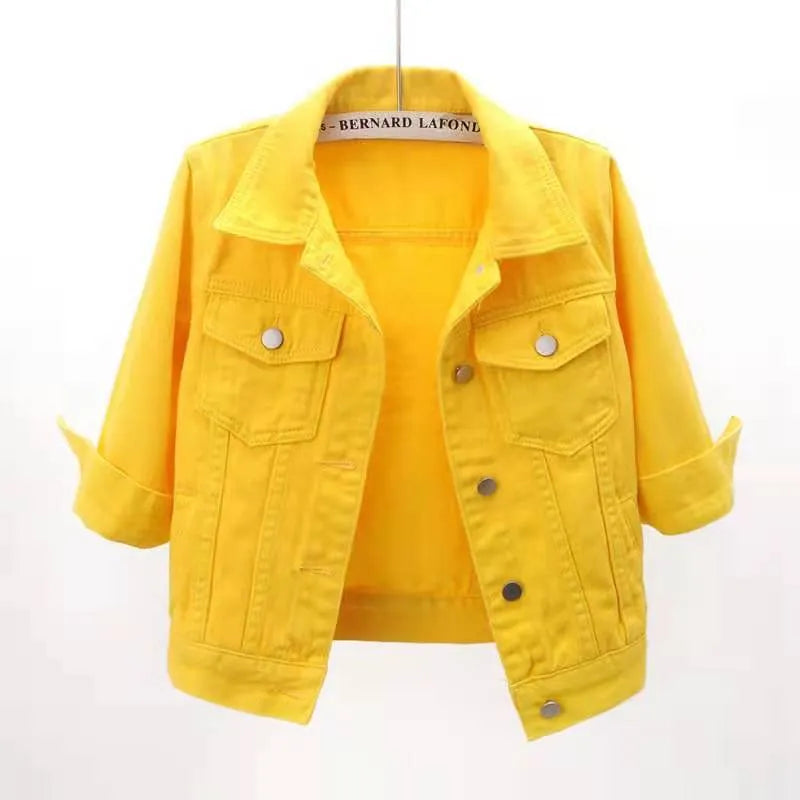 Women's Plus Size Cropped Denim Jacket
