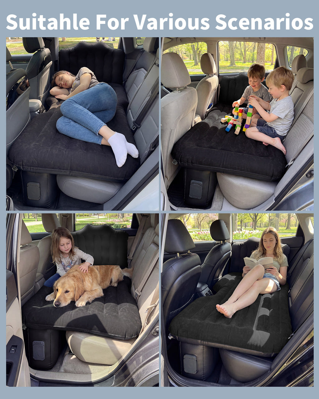 Umbrauto Backseat Air Mattress with Built-In Rechargeable Pump