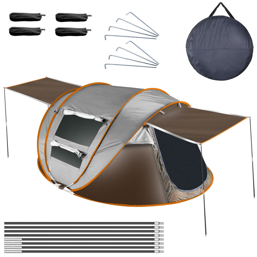 5–8-Person Pop-Up Camping Tent with Mosquito Mesh Windows