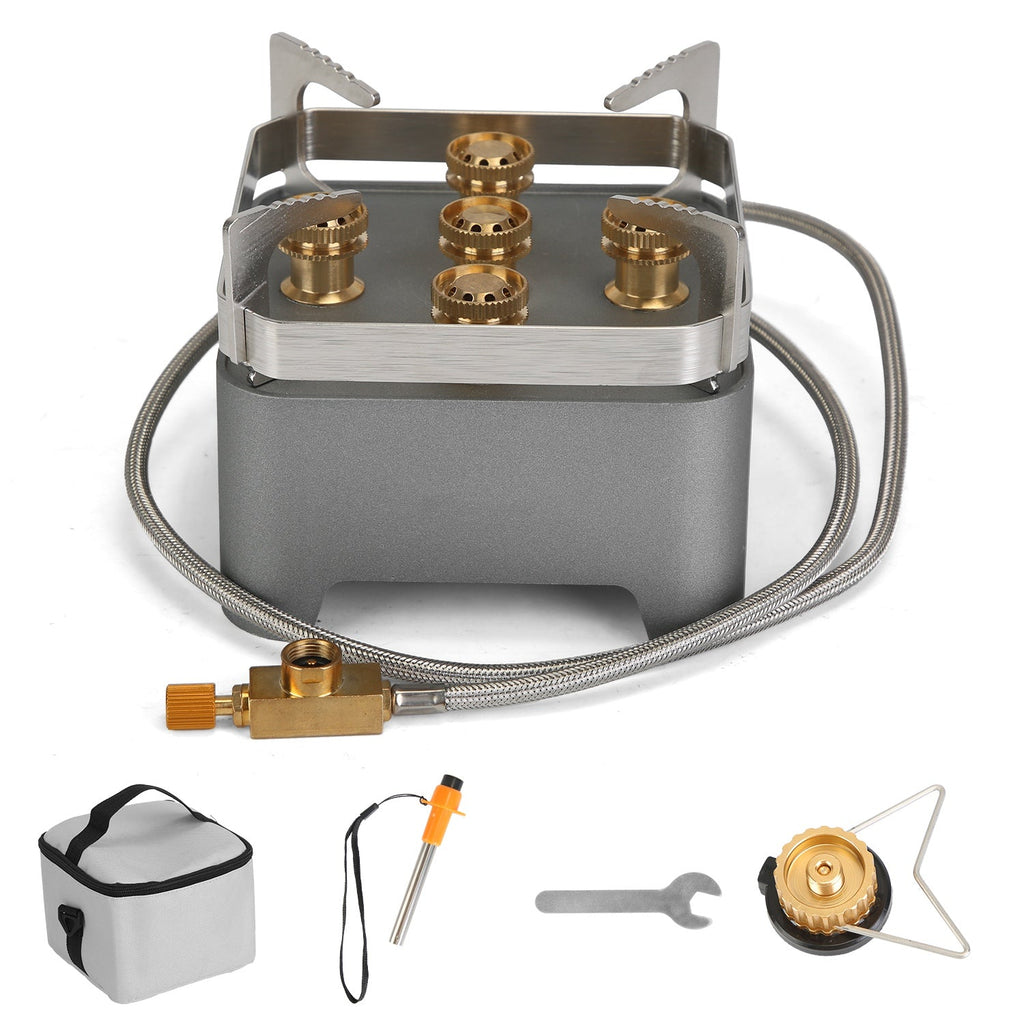 12,000W Portable Camping Stove with Cassette Adapter & Carry Case