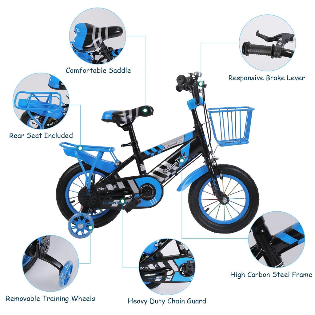 Kids' 12-Inch Bike with Training Wheels & Helmet